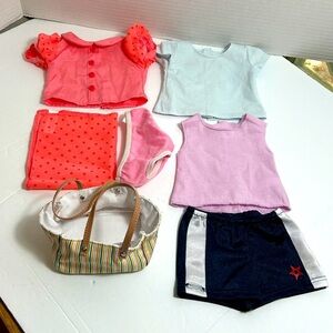 American Girl Doll Clothing Casual Tops Shorts Tote Bag Scarf Panties